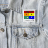 Badge Carré 5 Cm appui vertical 8 juste (En situation)