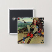 Badge Carré 5 Cm April Fool, 1945 (Devant & derrière)