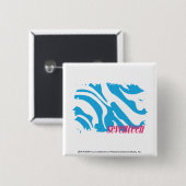 Badge Carré 5 Cm Aqua 4 de zèbre (Devant & derrière)