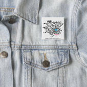 Badge Carré 5 Cm Aqua de graffiti (En situation)
