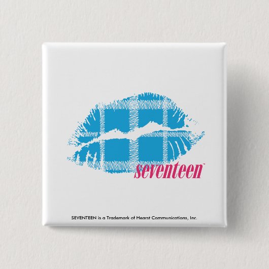 Badge Carré 5 Cm Aqua de plaid (Devant)