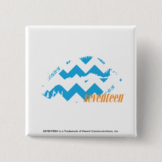 Badge Carré 5 Cm Aqua de zigzag (Devant)