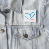Badge Carré 5 Cm Aqua d'OpenHeart (En situation)