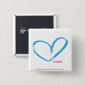 Badge Carré 5 Cm Aqua d'OpenHeart (Devant & derrière)