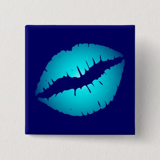 Badge Carré 5 Cm Aqua Kiss (Devant)