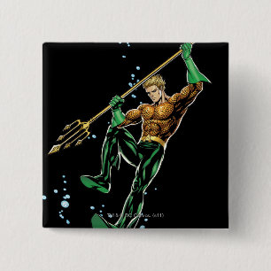 Badge Carré 5 Cm Aquaman avec Spear