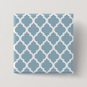 Badge Carré 5 Cm Aquamarine Moroccan Tile Trellis