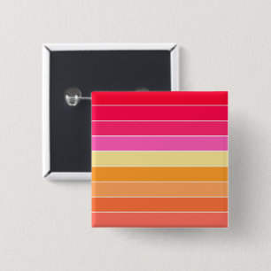Badge Carré 5 Cm Aquarelle rose, orange et jaune