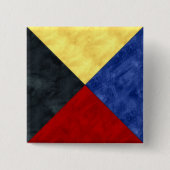 Badge Carré 5 Cm Aquarelle Signal nautique Pavillon maritime (Devant)