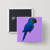 Badge Carré 5 Cm Ara de jacinthe (Devant & derrière)