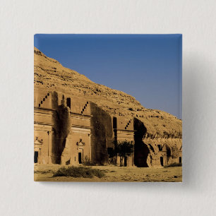 Badge Carré 5 Cm Arabie saoudite, site de Madain Saleh, ancien 2