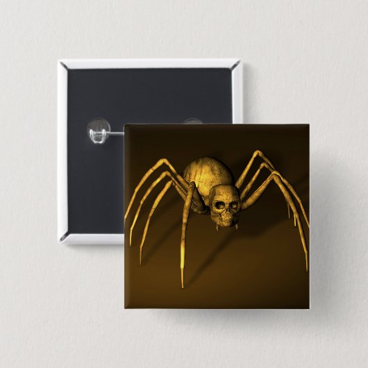 Badge Carré 5 Cm Araignée crânienne (Devant & derrière)