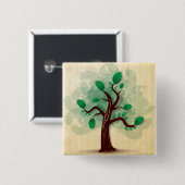 Badge Carré 5 Cm Arbre (Devant & derrière)