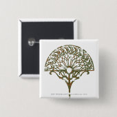 Badge Carré 5 Cm Arbre blanc de Númenor (Devant & derrière)
