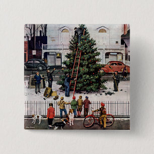 Badge Carré 5 Cm Arbre dans la place