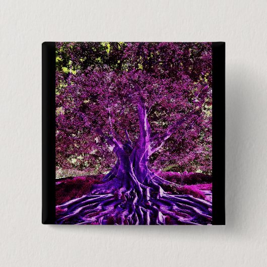 Badge Carré 5 Cm Arbre de coeur de la vie (Devant)