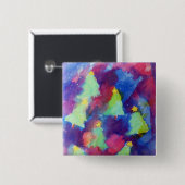 Badge Carré 5 Cm Arbre de Noël, Bouton (Devant & derrière)