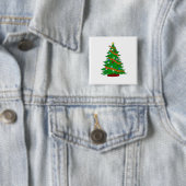 Badge Carré 5 Cm Arbre de Noël de note musicale (En situation)