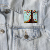 Badge Carré 5 Cm Arbre Hugger - bouton (En situation)