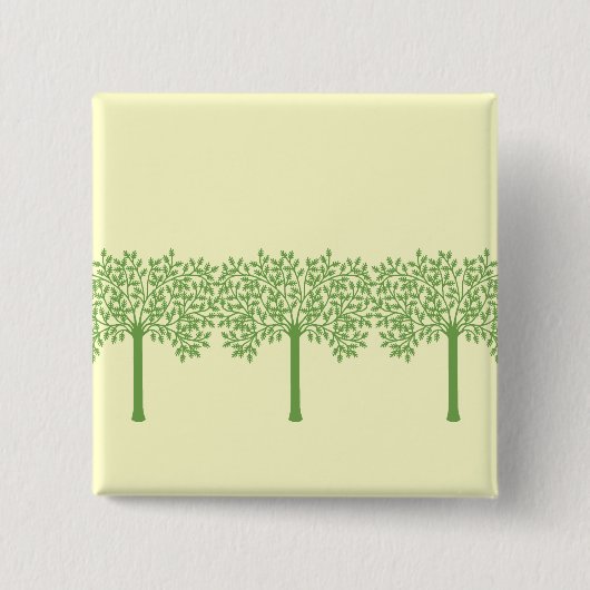 Badge Carré 5 Cm Arbre vert stylisé (Devant)
