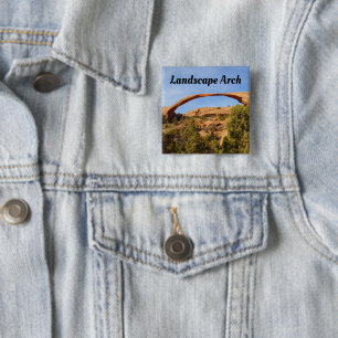 Badge Carré 5 Cm Arc de paysage dans le parc national des Arches
