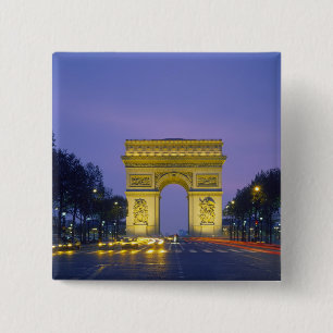 Badge Carré 5 Cm Arc de Triomphe, Paris, France,