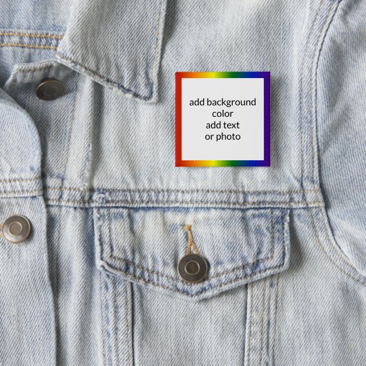 Badge Carré 5 Cm Arc-en-ciel (En situation)