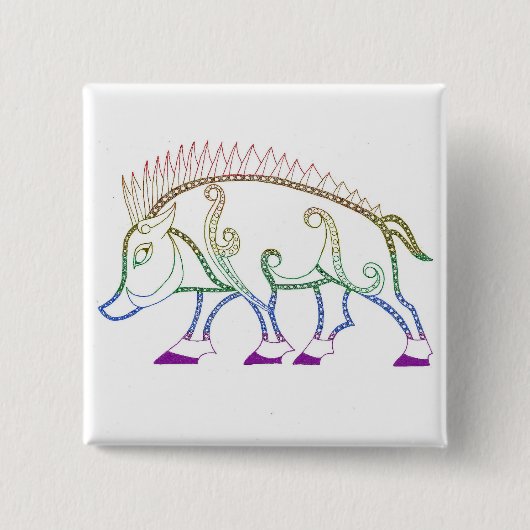 Badge Carré 5 Cm Arc-en-ciel (Devant)