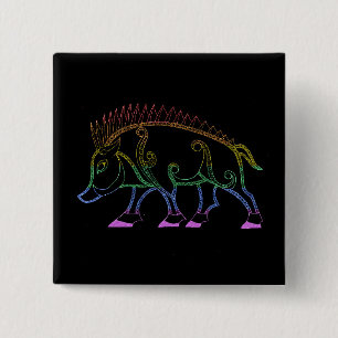 Badge Carré 5 Cm Arc en ciel foncé
