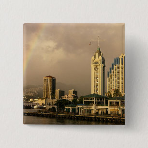 Badge Carré 5 Cm Arc-en-ciel sur Honolulu, Hawaii, États-Unis 2