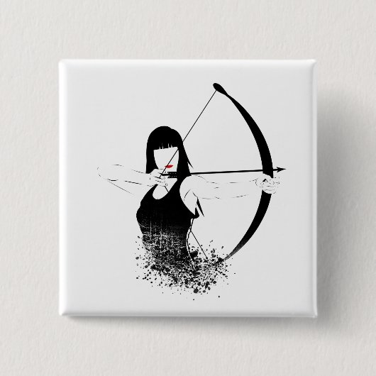 Badge Carré 5 Cm Archer féminin (Devant)