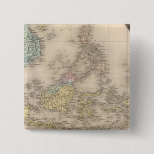 Badge Carré 5 Cm Archipel d'Asie d'Indochine