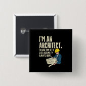 Badge Carré 5 Cm Architecte - Je suis un architecte (Devant & derrière)