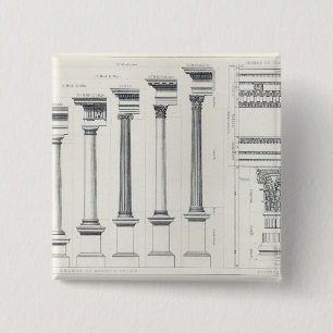Badge Carré 5 Cm Architecture I : Ordres d'architecture