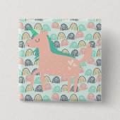 Badge Carré 5 Cm Arcs-en-ciel et licornes (Devant)