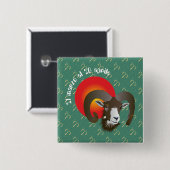 Badge Carré 5 Cm Ariete 21 marzo al 20 aprile Buttons (Devant & derrière)