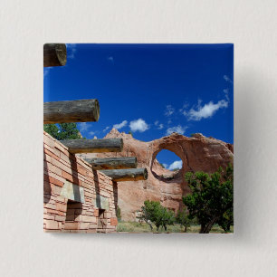 Badge Carré 5 Cm Arizona, Window Rock. Capitale des Navajos