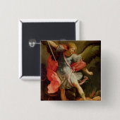 Badge Carré 5 Cm Arkhangel Michael défaisant Satan (Devant & derrière)