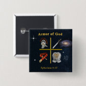 Badge Carré 5 Cm Armée de Dieu (Devant & derrière)