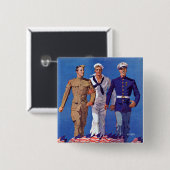 Badge Carré 5 Cm Armée, marine et marines (Devant & derrière)