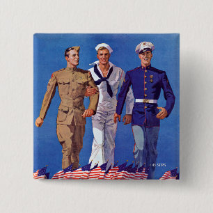 Badge Carré 5 Cm Armée, marine et marines