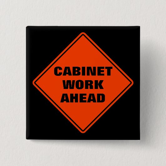 Badge Carré 5 Cm Armoire orange travailler avant panneau routier cl (Devant)