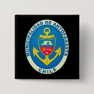 Badge Carré 5 Cm Armoiries d'Antofagasta, Chili