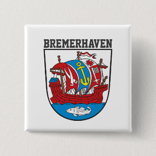 Badge Carré 5 Cm Armoiries de Bremerhaven, Allemagne