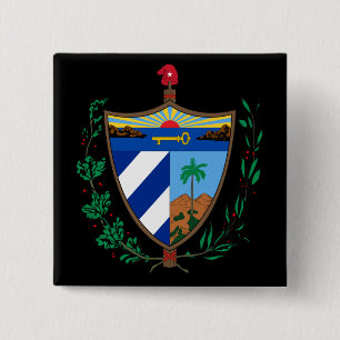 Badge Carré 5 Cm armoiries de cuba
