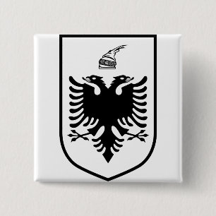 Badge Carré 5 Cm Armoiries de l'Albanie
