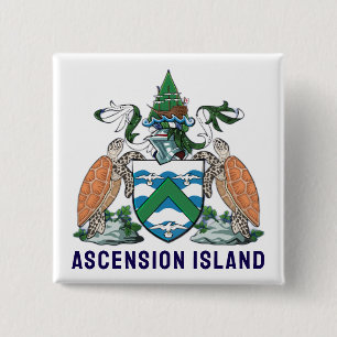 Badge Carré 5 Cm Armoiries de l'île de l'Ascension