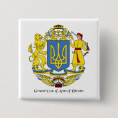 Badge Carré 5 Cm Armoiries de l'Ukraine (Devant)