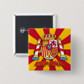 Badge Carré 5 Cm Armoiries d'Espana (Devant & derrière)