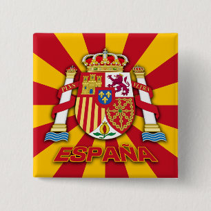 Badge Carré 5 Cm Armoiries d'Espana